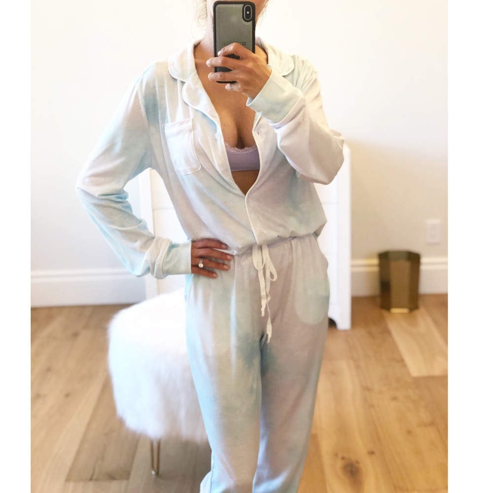 BELGIUM Tie Dye PJS Long Sleeve Button Top & Pants - Picture 5 of 10